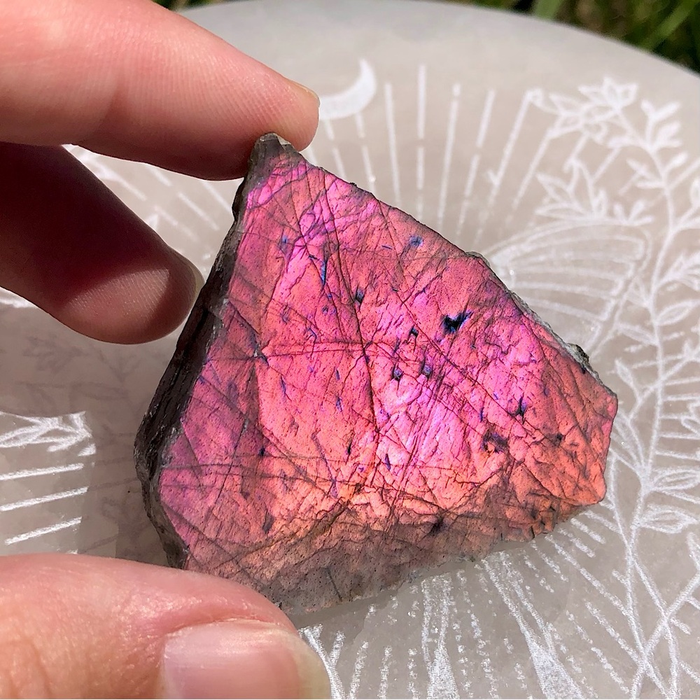 Beautifully Pink Flashy Labradorite